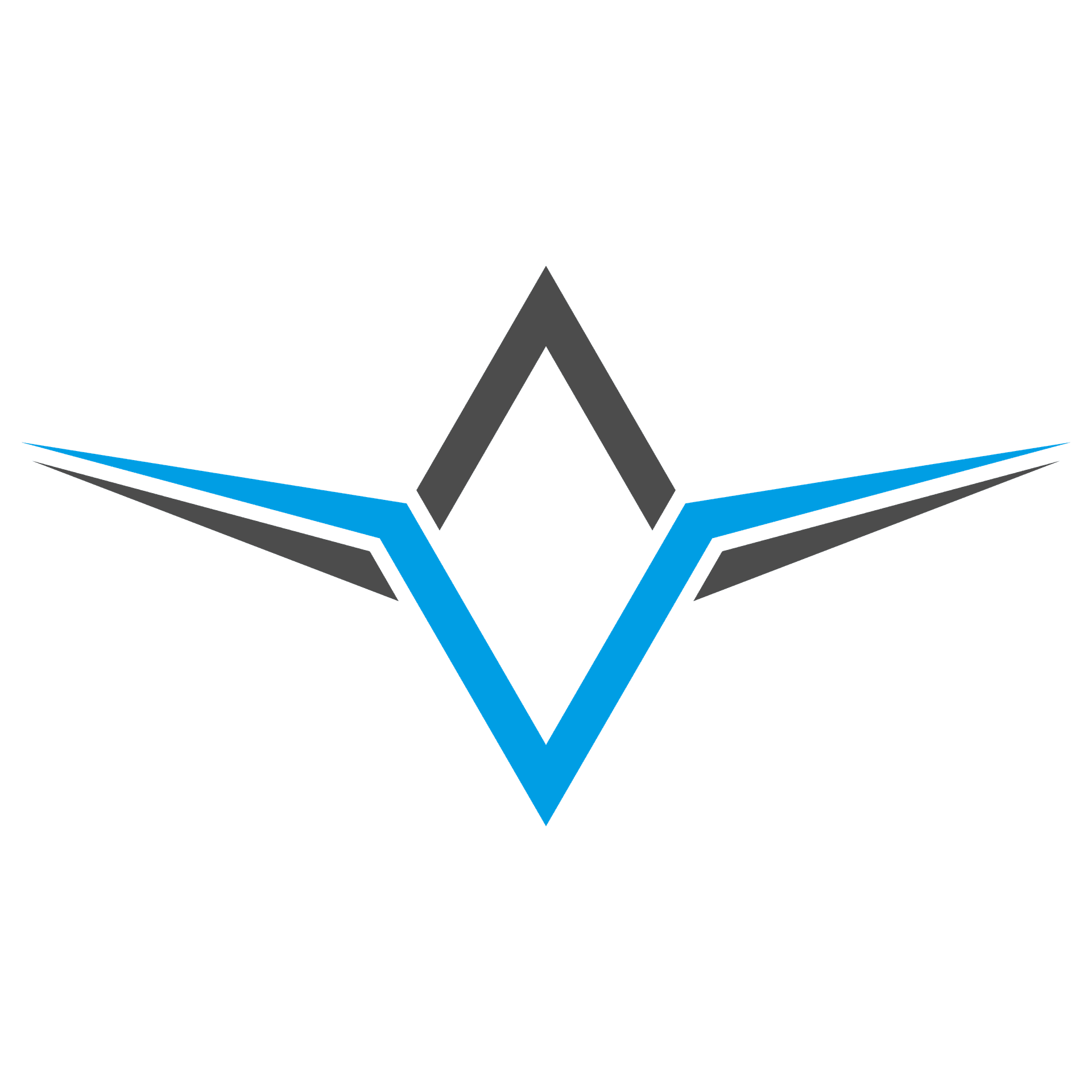 Verge Aero wing mark, dark grey, on light background