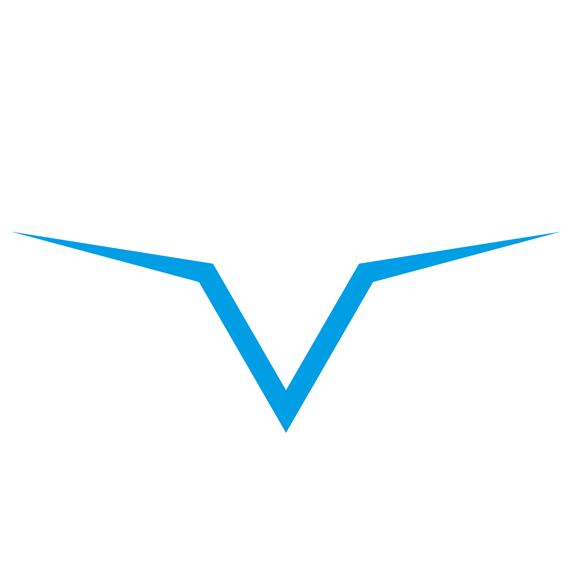 Verge Aero wing mark, white, on dark background