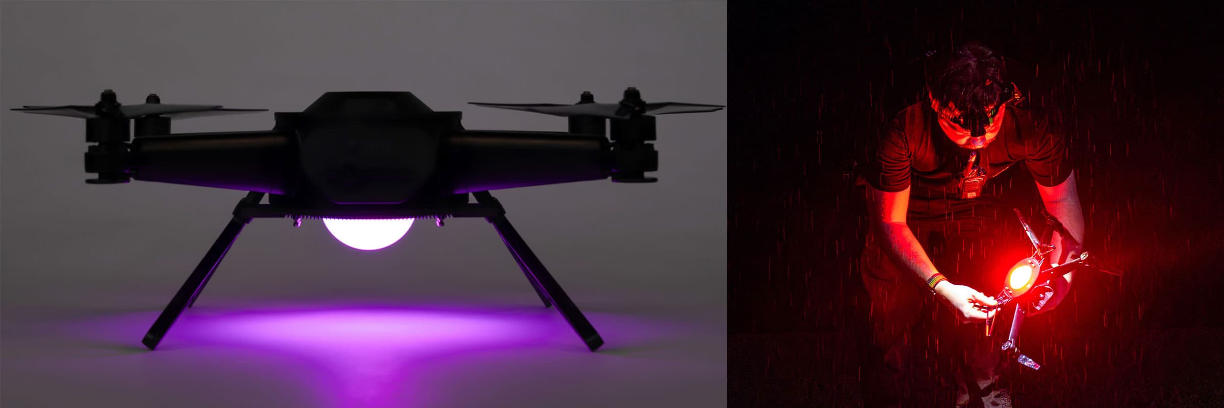 The Verge Aero X7 light show drone, purpose-built for aerial entertainment