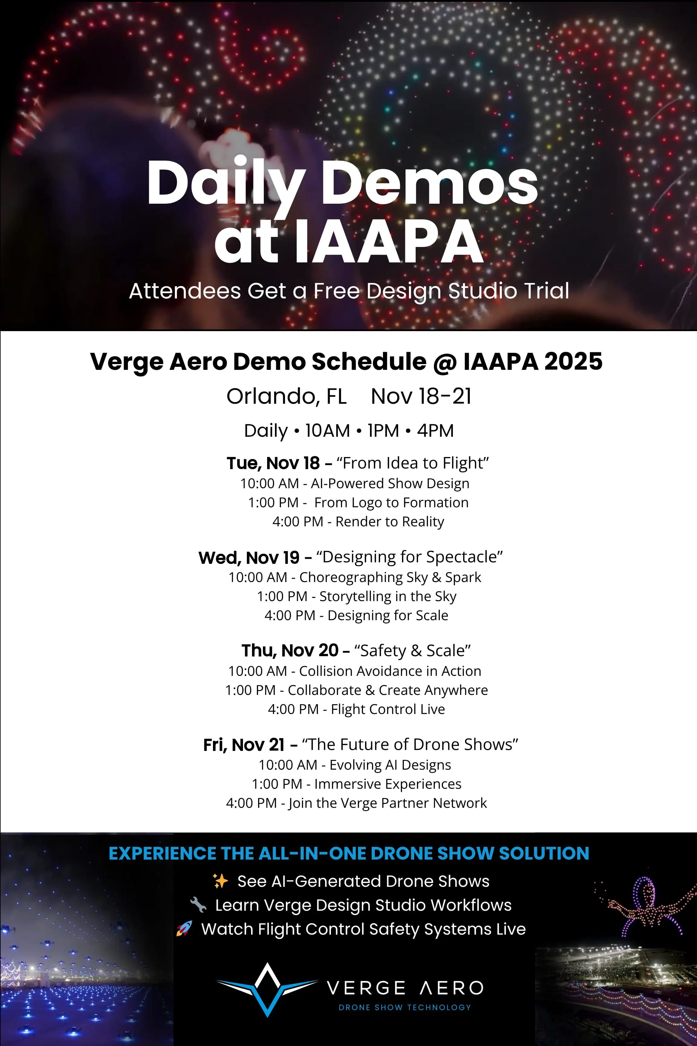 Verge IAAPA 2025 Demo Signup Poster