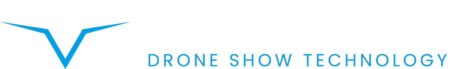 Verge Aero horizontal logo with Drone Show Technology descriptor, white, on dark background